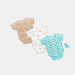 Bodysuit Girafee, Rainbow & Elephant-(Pack Of 3)