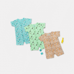 Rompers Elephant, Zebra & Giraffe -(Pack of 3)