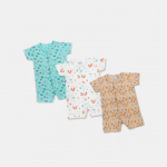 Rompers Elephant,Rainbow & Girafee-(Pack Of 3)